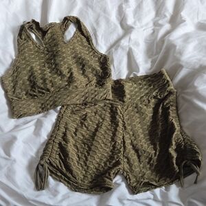 Olive Textured Women's Intimate Set